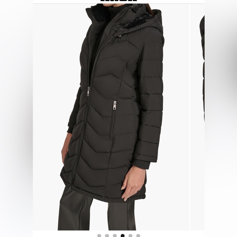 CALVIN KLEIN 🔥❄️ Matte  Stretch Hooded Chevron Quilted Jacket - Picture 8 of 15